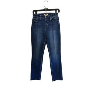 L'Agence Jeans Women's Size 25 Blue Maywood Sada Crop Slim Raw Hem